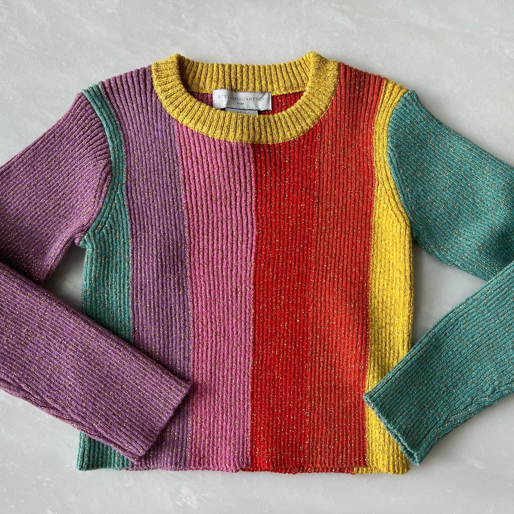 Stella McCartney Kids Glitter Striped Lurex Sweater 4 years NWT!
